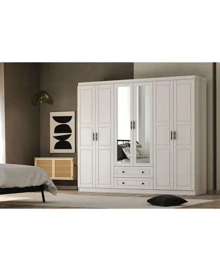 Bahar 6 Doors 2 Drawers Wardrobe 50 x 210 x 210 cm - Wholesale - White - Sunroyal Concept
TijaraHub