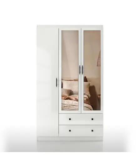 Lavinia 3 Doors 2 Drawers Wardrobe 50 x 105 x 210 cm - Wholesale - White - Sunroyal Concept TijaraHub