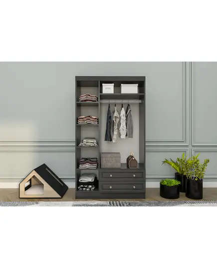 Bahar Anthracite 3 Doors 2 Drawers Wardrobe 50 x 105 x 182 cm - Wholesale - Black - Sunroyal Concept
TijaraHub