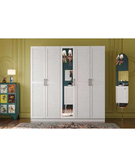 Nil 6 Doors 2 Drawers Wardrobe 50 x 210 x 182 cm - Wholesale - White - Sunroyal Concept TijaraHub
