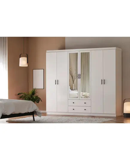 Lavinia 6 Doors 2 Drawers Wardrobe 50 x 210 x 210 cm - Wholesale - White - Sunroyal Concept
TijaraHub