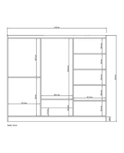 Lavinia 6 Doors 2 Drawers Wardrobe 50 x 210 x 210 cm - Wholesale - White - Sunroyal Concept TijaraHub