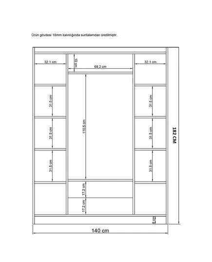 Lavinia 4 Doors 2 Drawers Wardrobe 50 x 140 x 182 cm - Wholesale - White - Sunroyal Concept TijaraHub