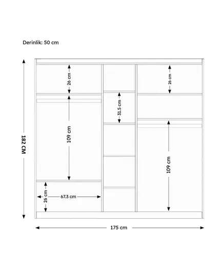 Lavinia 5 Doors Wardrobe 50 x 175 x 182 cm - Wholesale - White - Sunroyal Concept
TijaraHub