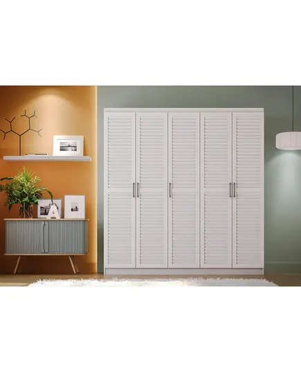 Nil 5 Doors Wardrobe 50 x 175 x 182 cm - Wholesale - White - Sunroyal Concept TijaraHub