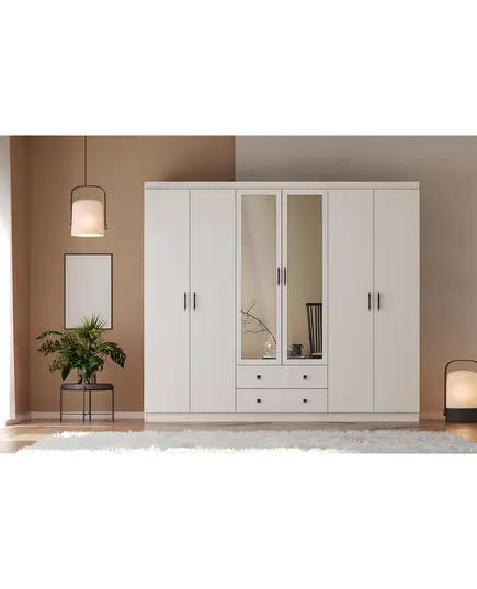 Lavinia 6 Doors 2 Drawers Wardrobe 50 x 210 x 210 cm - Wholesale - White - Sunroyal Concept
TijaraHub