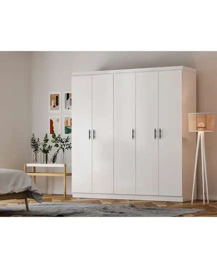 Lavinia 5 Doors Wardrobe 50 x 175 x 182 cm - Wholesale - White - Sunroyal Concept TijaraHub