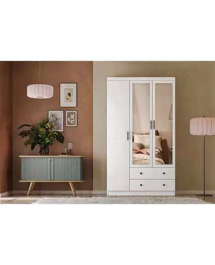 Lavinia 3 Doors 2 Drawers Wardrobe 50 x 105 x 182 cm - Wholesale - White - Sunroyal Concept TijaraHub