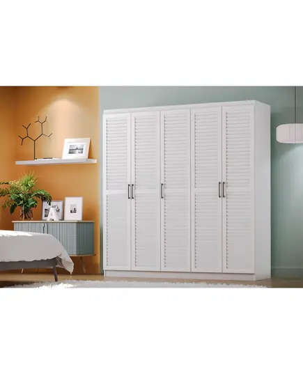 Nil 5 Doors Wardrobe 50 x 175 x 182 cm - Wholesale - White - Sunroyal Concept TijaraHub