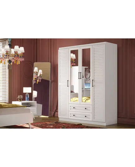 Nil 4 Doors 2 Drawers Wardrobe 50 x 140 x 182 cm - Wholesale - White - Sunroyal Concept
TijaraHub