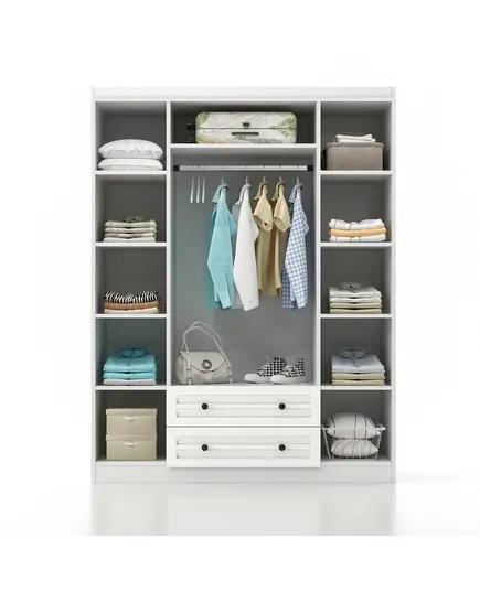 Nil 4 Doors 2 Drawers Wardrobe 50 x 140 x 182 cm - Wholesale - White - Sunroyal Concept TijaraHub