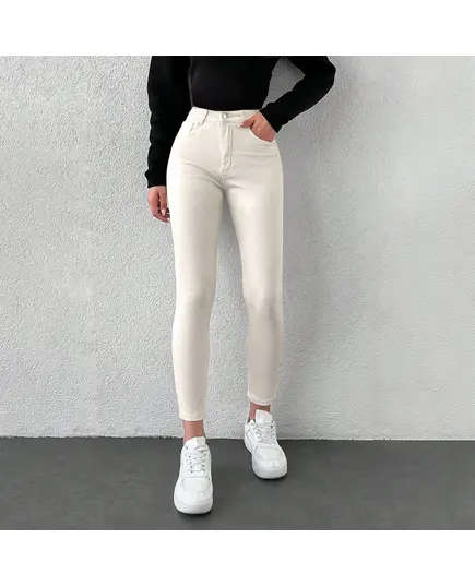 Beige Skinny Jeans Pants - Wholesale - Fashion For Women - Caspita TijaraHub