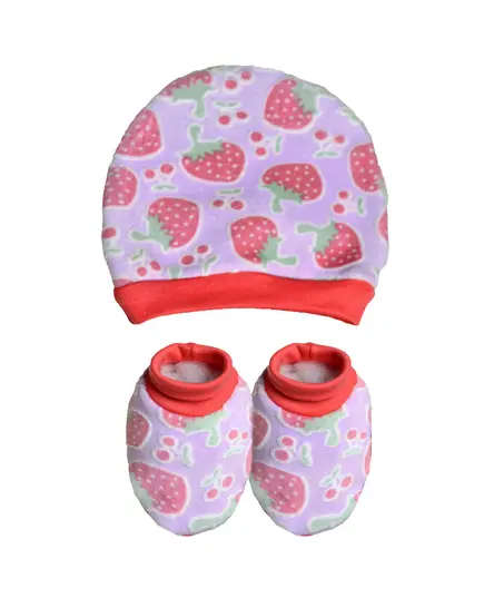 strawberry Winter Hat and Socks - Soft Cotton Comfort, New Baby's Clothing - B2B - Baby Shoora​ - TijaraHub