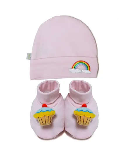 Rainbow Winter Hat and Socks - Soft Cotton Comfort, New Baby's Clothing - B2B - Baby Shoora​ - TijaraHub