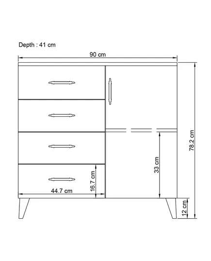 Lavinia Anthracite Dresser 41 x 90 x 82 cm - Wholesale - Black - Sunroyal Concept TijaraHub