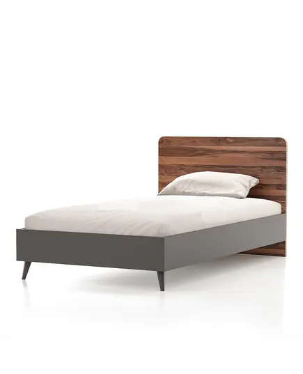 Lavinia Walnut Single Bed 159 x 95 x 85 cm - Wholesale - Brown - Sunroyal Concept TijaraHub