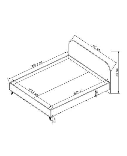 Lavinia Double Bed 202 x 165 x 90 cm - Wholesale - White - Sunroyal Concept TijaraHub