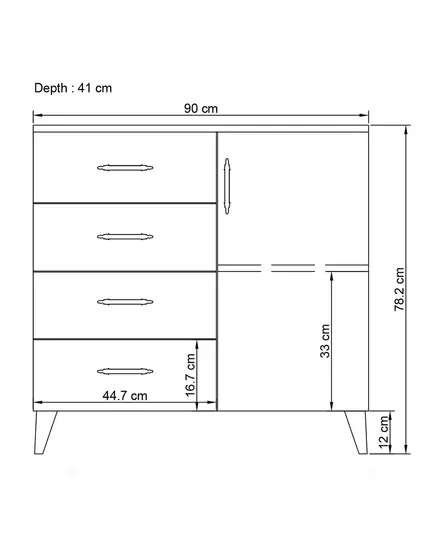 Royal Dresser 41 x 90 x 82 cm - Wholesale - Walnut - Sunroyal Concept
TijaraHub