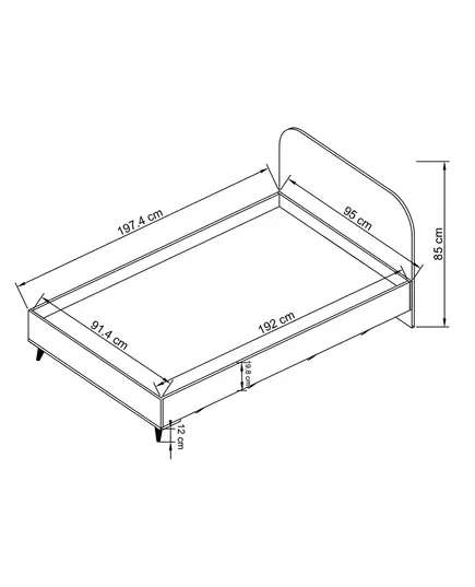 Lavinia Walnut Single Bed 159 x 95 x 85 cm - Wholesale - Brown - Sunroyal Concept TijaraHub