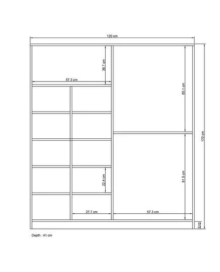 Royal 4 Doors Wardrobe 41 x 120 x 170 cm - Wholesale - Walnut - Sunroyal Concept TijaraHub