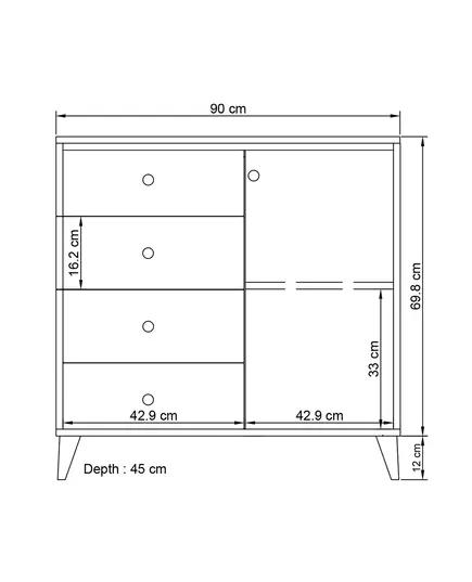 Nil Dresser 45 x 90 x 82 cm - Wholesale - White - Sunroyal Concept TijaraHub