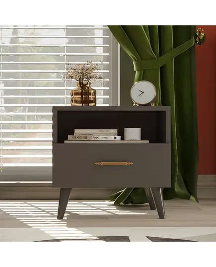 Lavinia Anthracite Nightstand 38 x 45 x 47 cm - Wholesale - Black - Sunroyal Concept TijaraHub