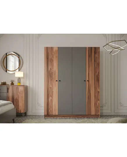 Royal 4 Doors Wardrobe 41 x 120 x 170 cm - Wholesale - Walnut - Sunroyal Concept TijaraHub