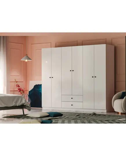 Royal 6 Doors Wardrobe 45 x 180 x 180 cm - Wholesale - White - Sunroyal Concept
TijaraHub