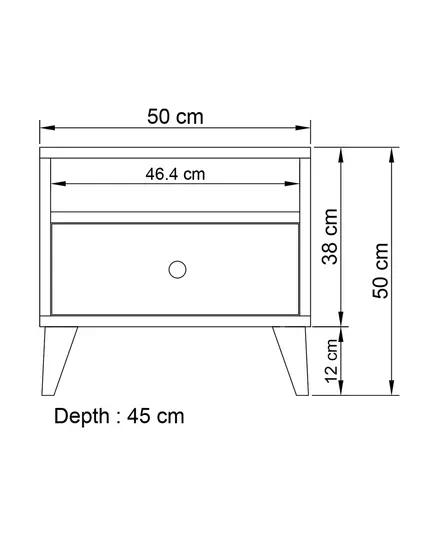 Nil Nightstand 45 x 50 x 50 cm - Wholesale - White - Sunroyal Concept TijaraHub