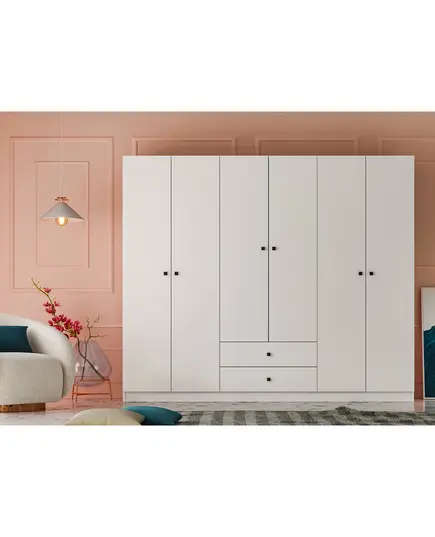 Royal 6 Doors Wardrobe 45 x 180 x 180 cm - Wholesale - White - Sunroyal Concept TijaraHub