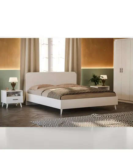 Lavinia Double Bed 202 x 165 x 90 cm - Wholesale - White - Sunroyal Concept TijaraHub