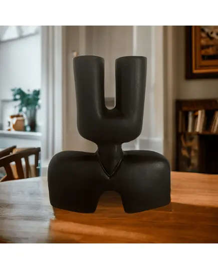 Artistic Formations Pottery Vase - Black Color - Wholesale Luxe Craft - Elegant Home & Garden Décor - Kvell Masterpiece​ - TijaraHub