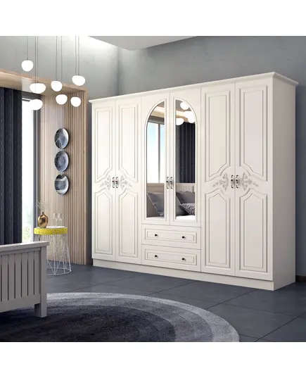 Zenio Olimpos 6 Door 2 Drawer Wardrobe – Bulk – Turkish Furniture – Zenio Mobilya. TijaraHub!