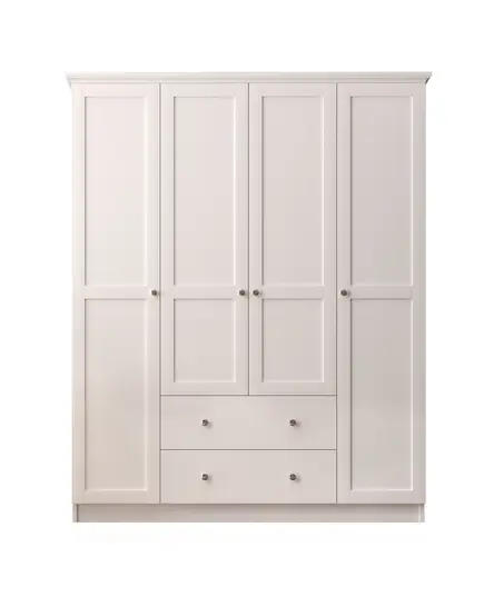 Zenio Side 4 Door 2 Drawer White Wardrobe – Bulk – Turkish Furniture – Zenio Mobilya. TijaraHub!