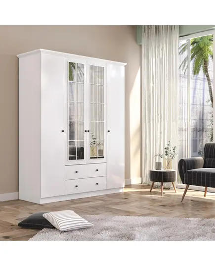 Zenio Patara 4 Door 2 Drawer Wardrobe – Bulk – Turkish Furniture – Zenio Mobilya. TijaraHub!