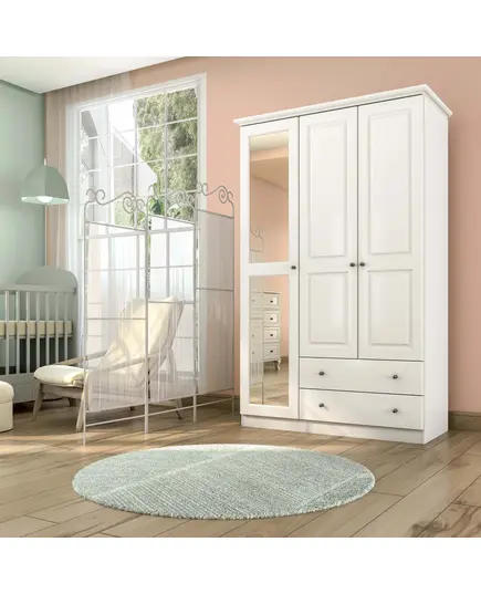 Zenio Myra White 3 Door 2 Drawer Wardrobe – Bulk – Turkish Furniture – Zenio Mobilya. TijaraHub!