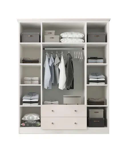 Zenio Side 4 Door 2 Drawer White Wardrobe – Bulk – Turkish Furniture – Zenio Mobilya. TijaraHub!