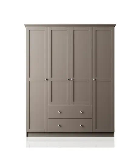 Zenio Side 4 Door 2 Drawer Anthracite Wardrobe – Bulk – Turkish Furniture – Zenio Mobilya. TijaraHub!