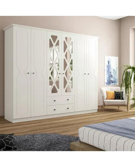 Zenio Efes 6 Door 2 Drawer Wardrobe – Bulk – Turkish Furniture – Zenio Mobilya. TijaraHub!