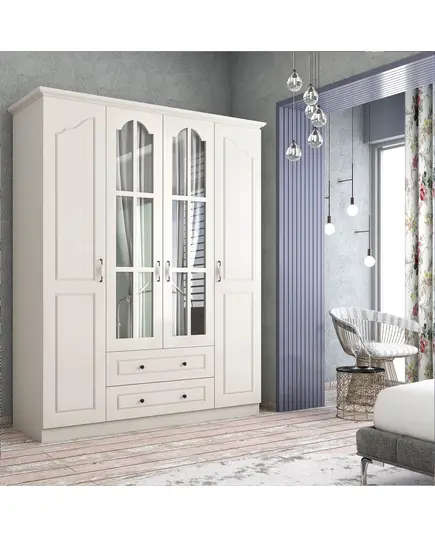 Zenio Assos 4 Door 2 Drawer Wardrobe – Bulk – Turkish Furniture – Zenio Mobilya. TijaraHub!