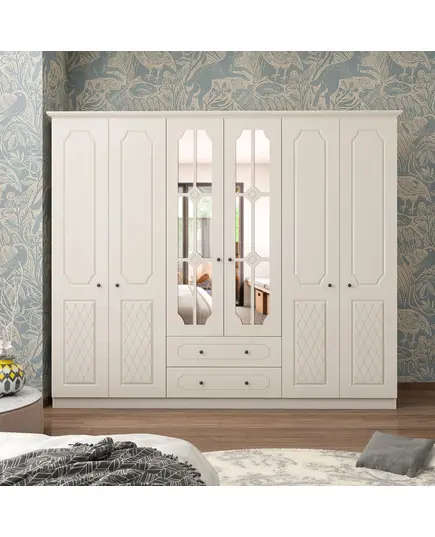 Zenio Aspendos 6 Door 2 Drawer Wardrobe – Bulk – Turkish Furniture – Zenio Mobilya. TijaraHub!