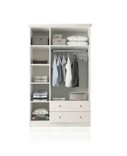 Zenio Side 3 Door 2 Drawer Mirrored White Wardrobe – Bulk – Turkish Furniture – Zenio Mobilya. TijaraHub!