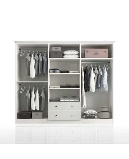 Zenio Side Rose 6 Door 2 Drawer Mirrored White Wardrobe – Bulk – Turkish Furniture – Zenio Mobilya. tIJARAhUB!