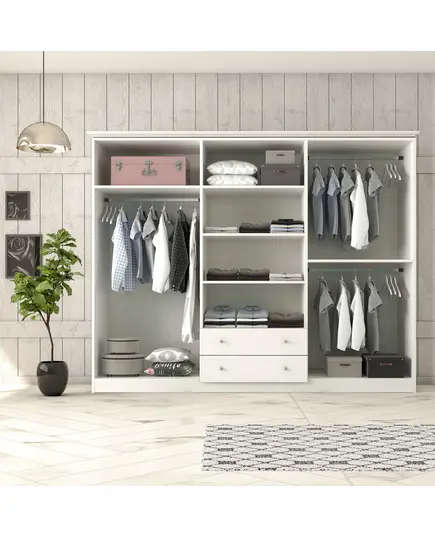 Zenio Myra White 6 Door 2 Drawer Wardrobe – Bulk – Turkish Furniture – Zenio Mobilya. TijaraHub!