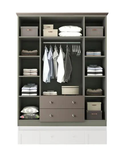 Zenio Side Rose 4 Door 2 Drawer Mirrored Anthracite Wardrobe – Bulk – Turkish Furniture – Zenio Mobilya. TijaraHub!