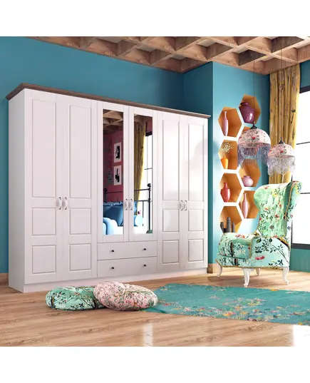 Zenio Klistra 6 Door 2 Drawer Wardrobe – Bulk – Turkish Furniture – Zenio Mobilya. TijaraHub!