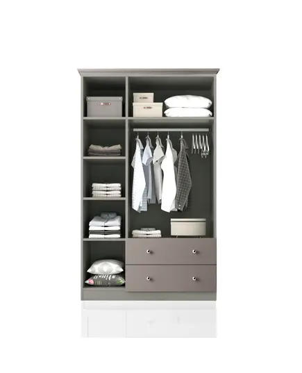 Zenio Side Rose 3 Door 2 Drawer Mirrored Anthracite Wardrobe – Bulk – Turkish Furniture – Zenio Mobilya. TijaraHub!