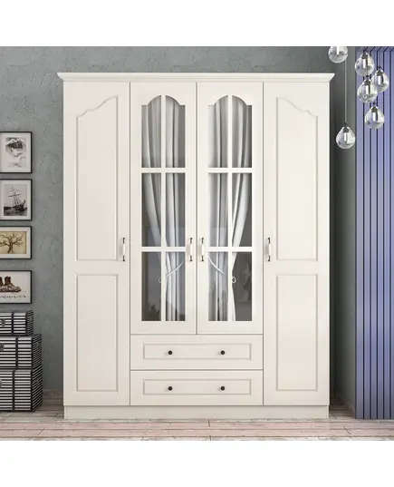 Zenio Assos 4 Door 2 Drawer Wardrobe – Bulk – Turkish Furniture – Zenio Mobilya. TijaraHub!