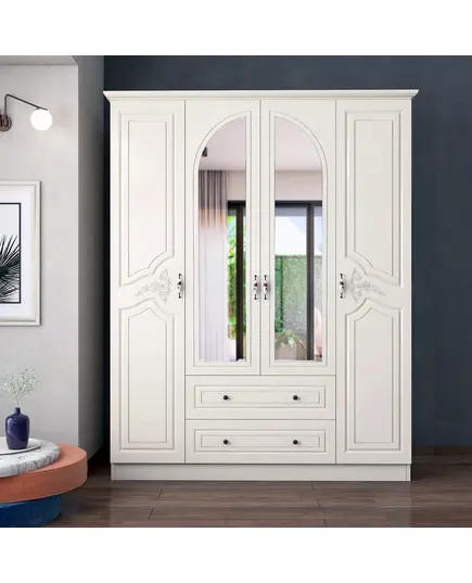 Zenio Olimpos 4 Door 2 Drawer Wardrobe – Bulk – Turkish Furniture – Zenio Mobilya. TijaraHub!