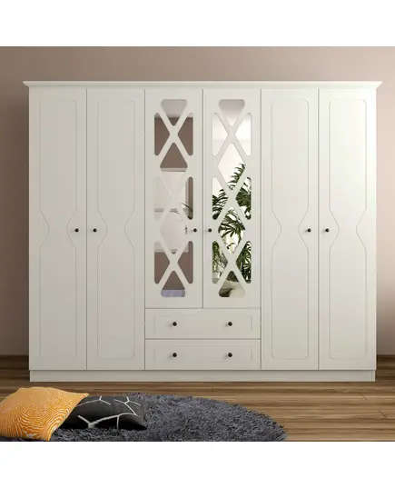 Zenio Efes 6 Door 2 Drawer Wardrobe – Bulk – Turkish Furniture – Zenio Mobilya. TijaraHub!